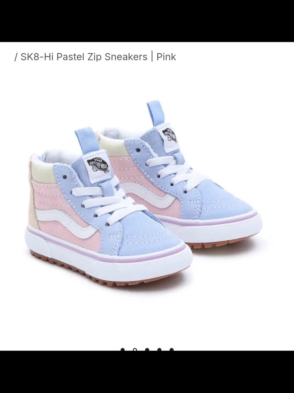 Vans Kids SK8-Hi Zip Sneakers - Pastel Pink, Light Blue & Cream